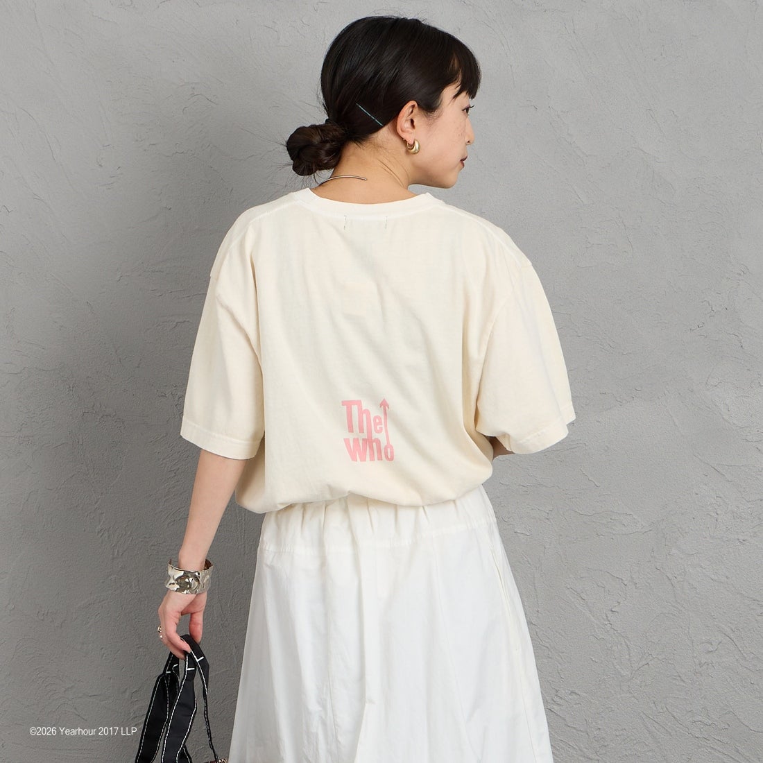 GOOD ROCK SPEED [グッドロックスピード] 別注 THE WHO ロックプリントTシャツ [INTN-068-JF] BEIGE &&モデル身長：150cm 着用サイズ：M&&