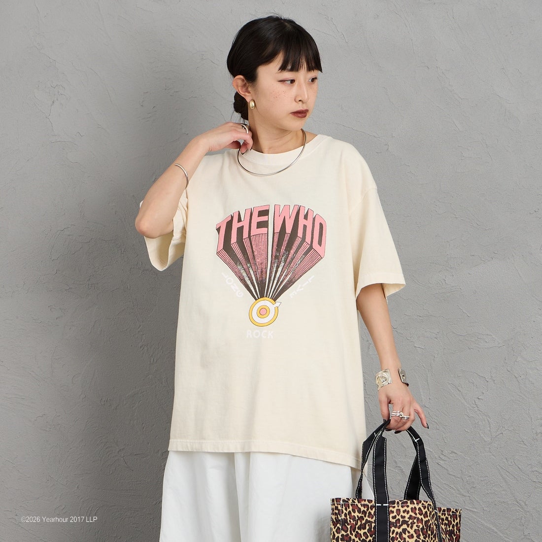 GOOD ROCK SPEED [グッドロックスピード] 別注 THE WHO ロックプリントTシャツ [INTN-068-JF] BEIGE &&モデル身長：150cm 着用サイズ：M&&