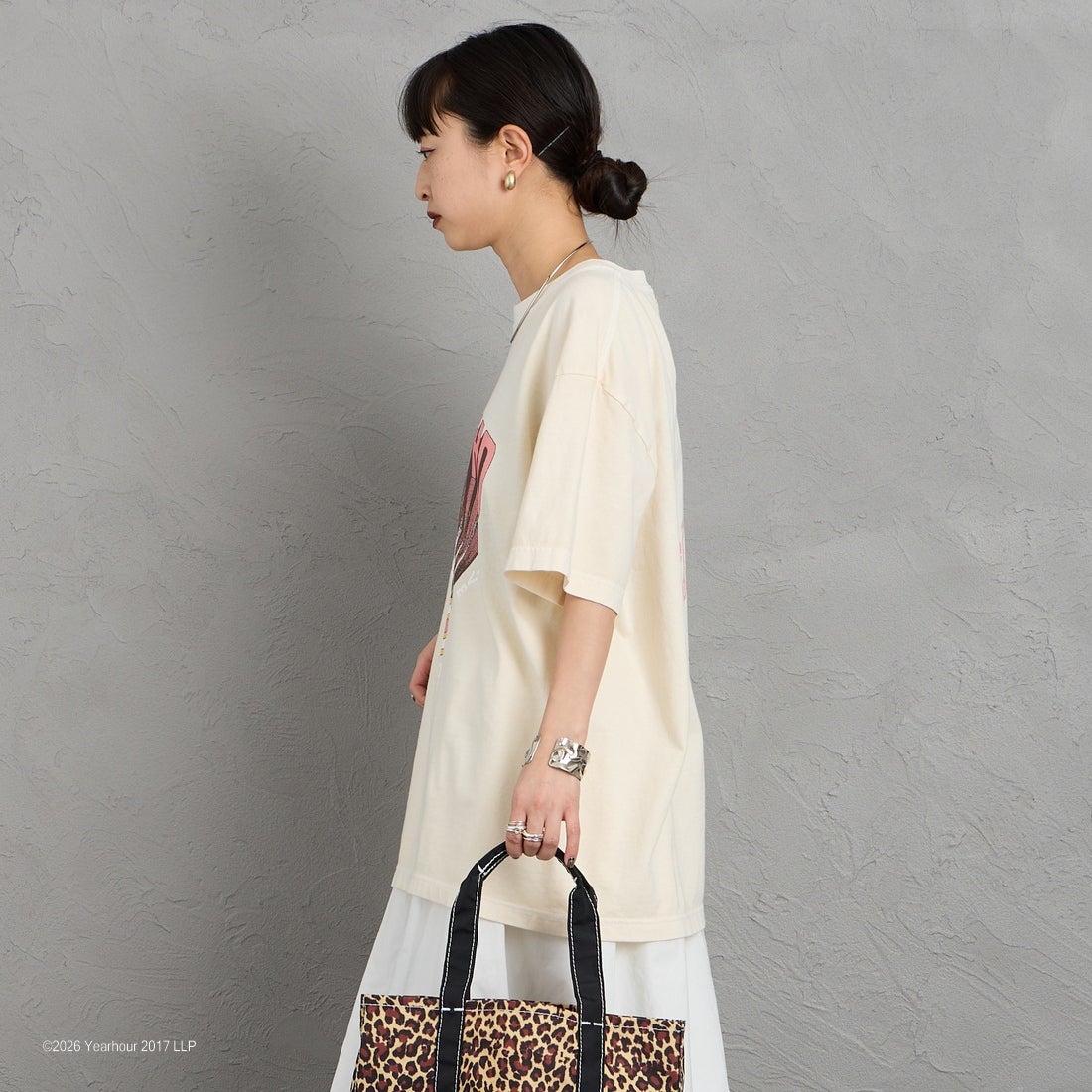 GOOD ROCK SPEED [グッドロックスピード] 別注 THE WHO ロックプリントTシャツ [INTN-068-JF] BEIGE &&モデル身長：150cm 着用サイズ：M&&