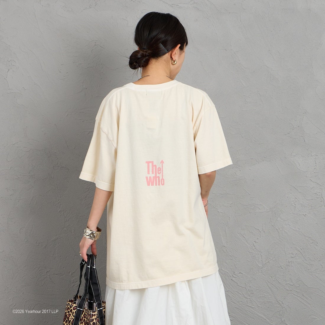 GOOD ROCK SPEED [グッドロックスピード] 別注 THE WHO ロックプリントTシャツ [INTN-068-JF] BEIGE &&モデル身長：150cm 着用サイズ：M&&