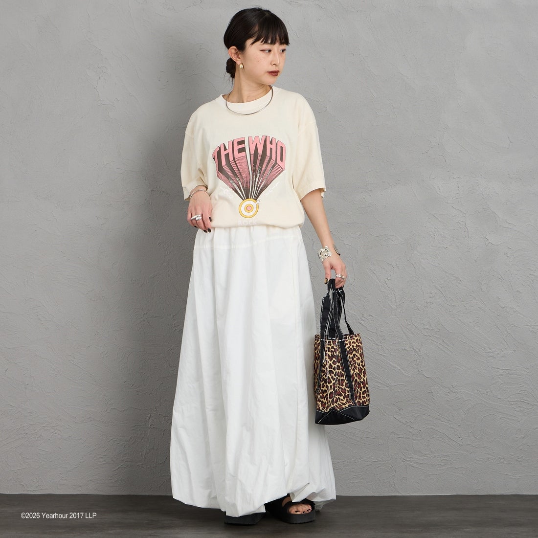 GOOD ROCK SPEED [グッドロックスピード] 別注 THE WHO ロックプリントTシャツ [INTN-068-JF] BEIGE &&モデル身長：150cm 着用サイズ：M&&