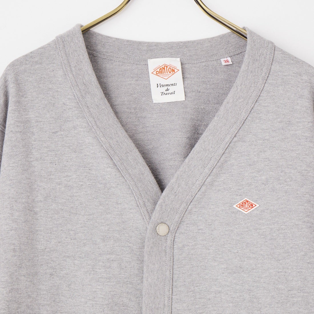 DANTON [ダントン] コットンテリー Vネックカーディガン [DT-C0406CIN] TOP GREY