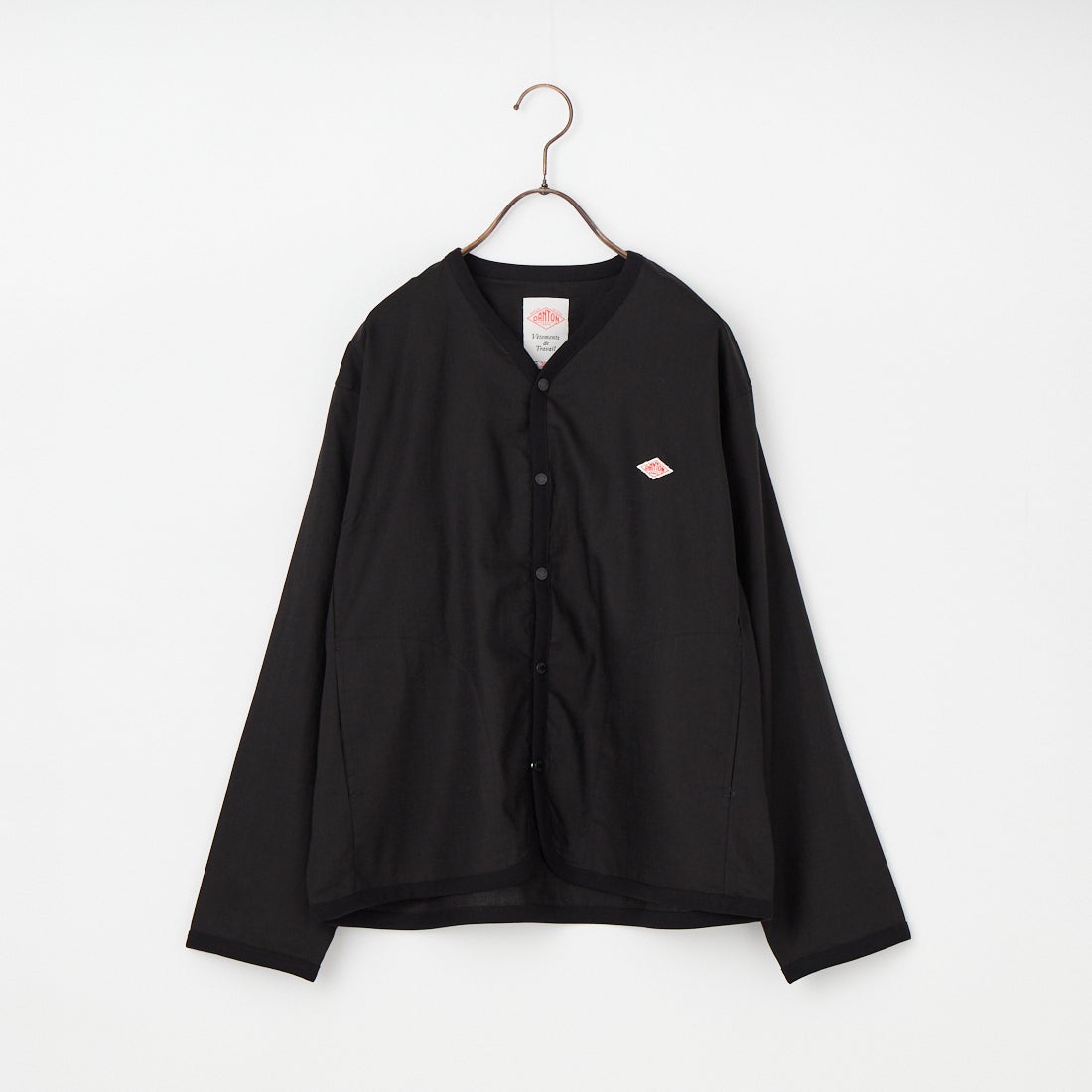 DANTON [ダントン] Vネック リネンシャツカーディガン [DT-B0350LIP] BLACK