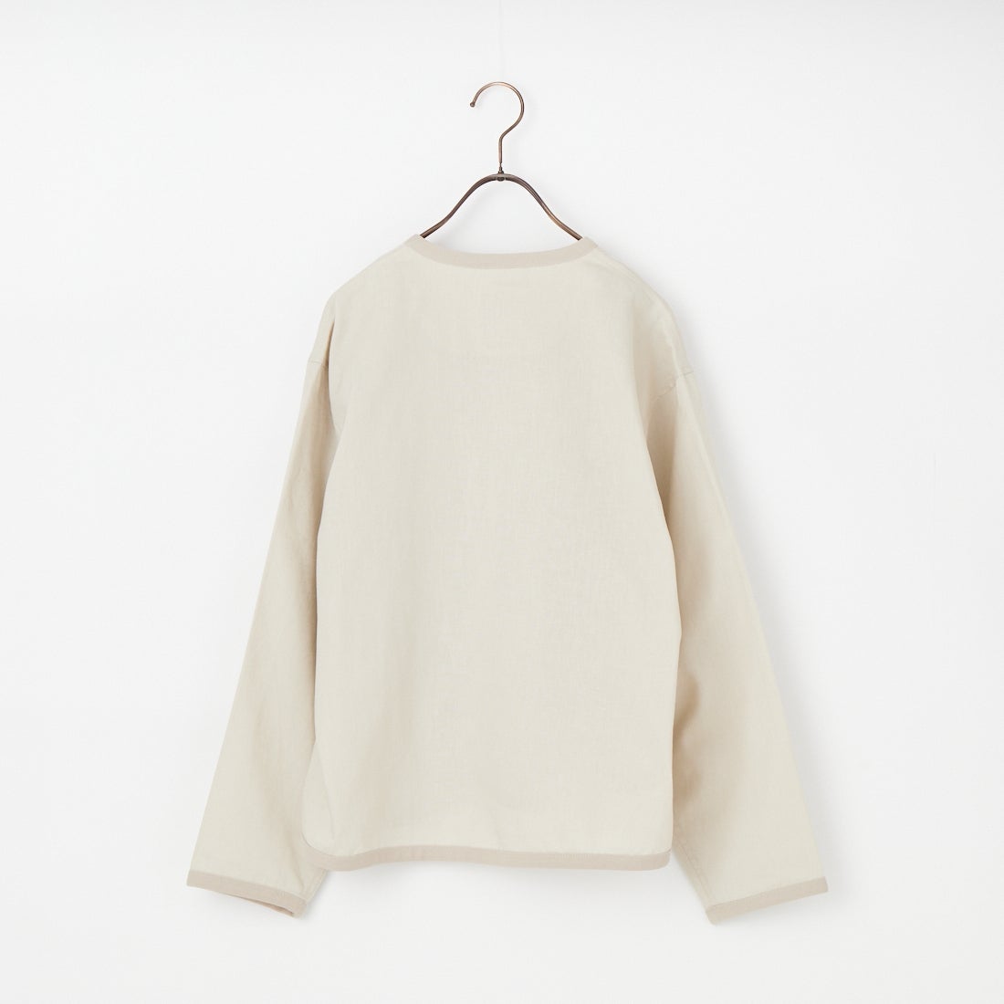 DANTON [ダントン] Vネック リネンシャツカーディガン [DT-B0350LIP] GREIGE