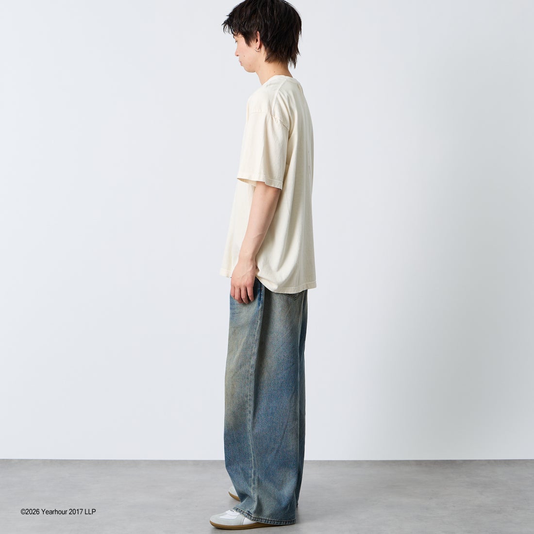 GOOD ROCK SPEED [グッドロックスピード] 別注 THE WHO ロックプリントTシャツ [INTN-068-JF] BEIGE &&モデル身長：177cm 着用サイズ：XL&&K SPEED [グッドロックスピード] 別注 THE WHO ロックプリントTシャツ [INTN-068-JF] BEIGE