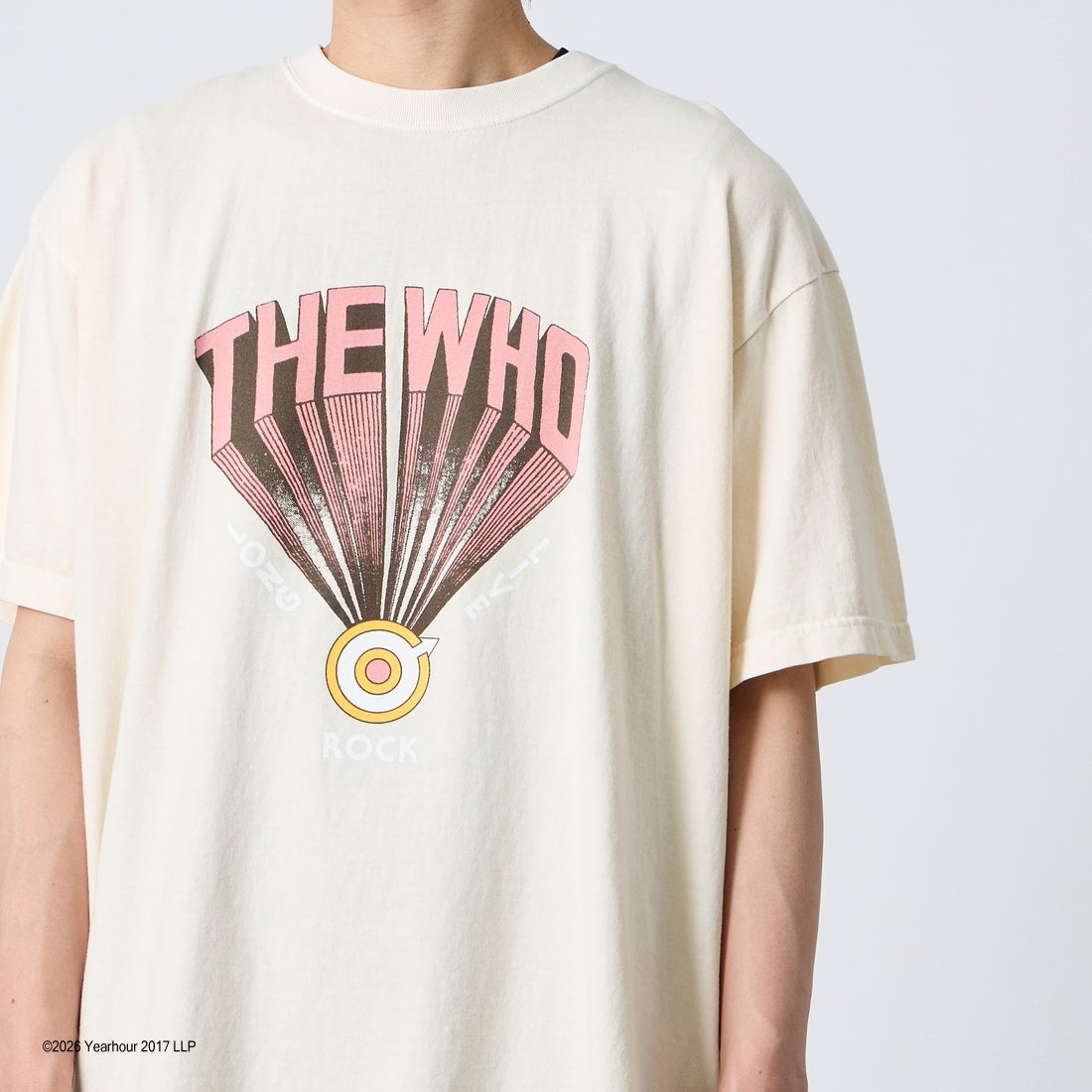 GOOD ROCK SPEED [グッドロックスピード] 別注 THE WHO ロックプリントTシャツ [INTN-068-JF] BEIGE &&モデル身長：177cm 着用サイズ：XL&&