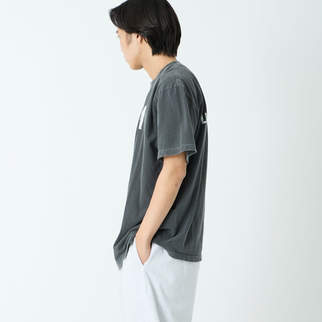 GOOD ROCK SPEED [グッドロックスピード] 別注 NIRVANA プリントロックTシャツ [INTN-067-JF] CHARCOAL &&モデル身長：179cm 着用サイズ：XL&&