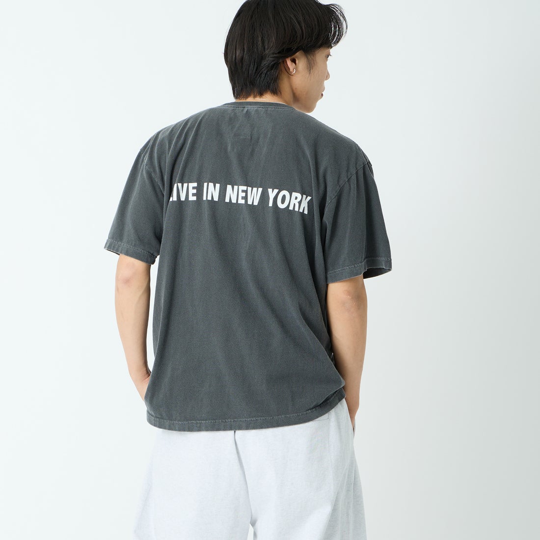 GOOD ROCK SPEED [グッドロックスピード] 別注 NIRVANA プリントロックTシャツ [INTN-067-JF] CHARCOAL &&モデル身長：179cm 着用サイズ：XL&&