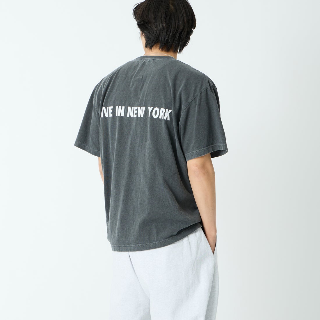 GOOD ROCK SPEED [グッドロックスピード] 別注 NIRVANA プリントロックTシャツ [INTN-067-JF] CHARCOAL &&モデル身長：179cm 着用サイズ：XL&&