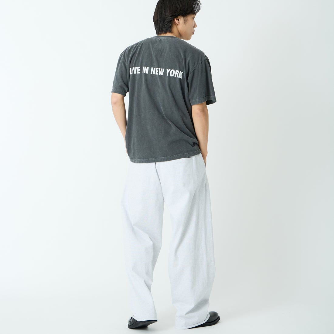 GOOD ROCK SPEED [グッドロックスピード] 別注 NIRVANA プリントロックTシャツ [INTN-067-JF] CHARCOAL &&モデル身長：179cm 着用サイズ：XL&&