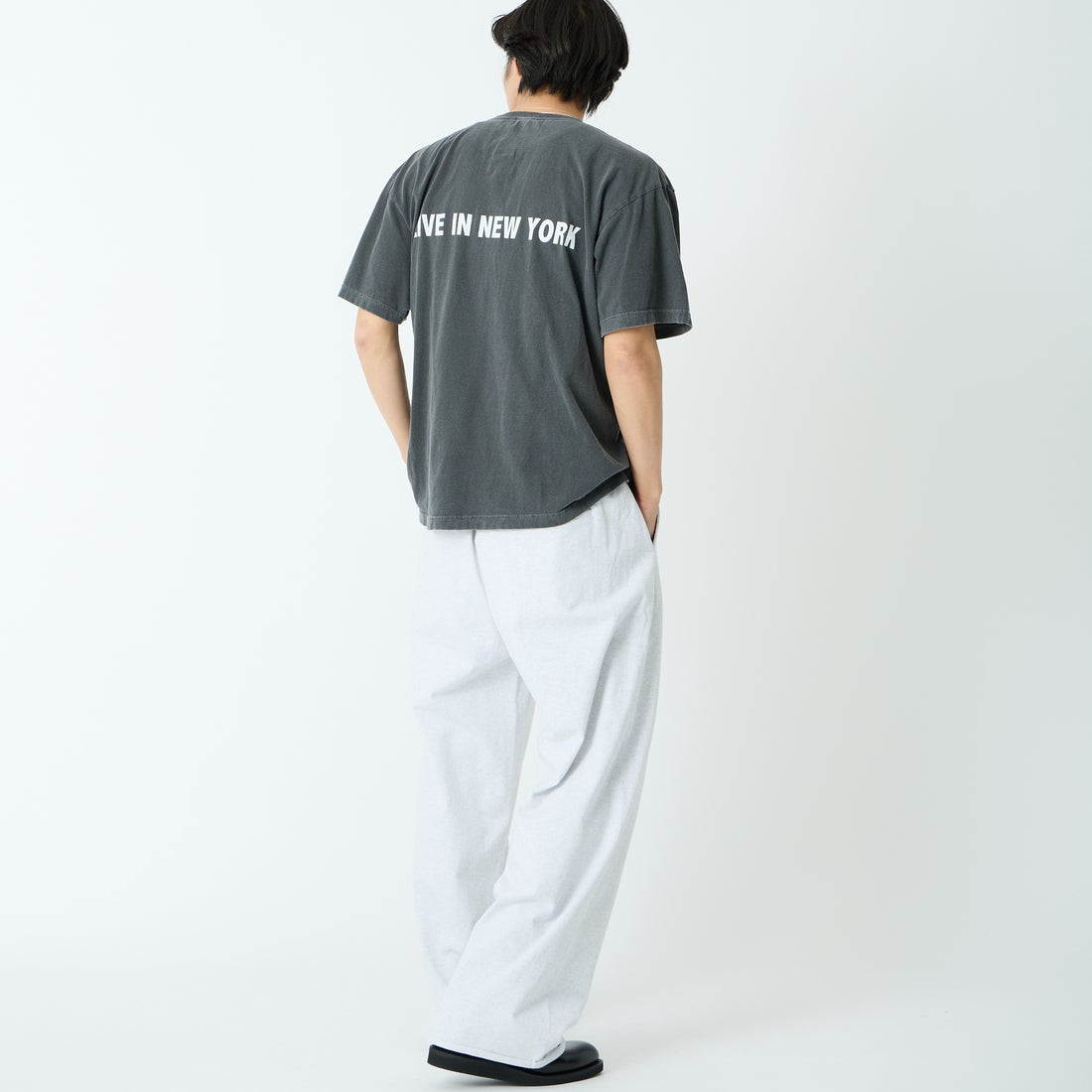 GOOD ROCK SPEED [グッドロックスピード] 別注 NIRVANA プリントロックTシャツ [INTN-067-JF] CHARCOAL &&モデル身長：179cm 着用サイズ：XL&&