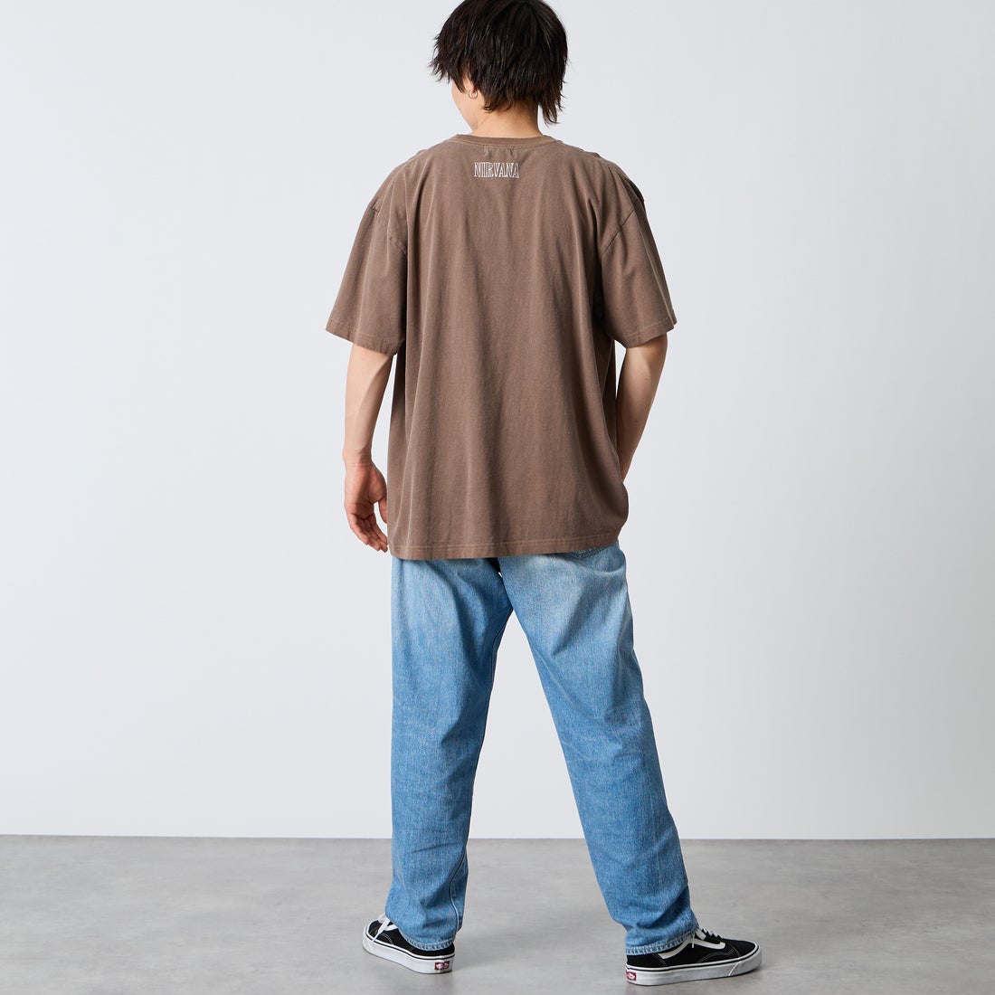 GOOD ROCK SPEED [グッドロックスピード] 別注 NIRVANA ロックプリントTシャツ [INTN-066-JF] BROWN &&モデル身長：177cm 着用サイズ：XL&&
