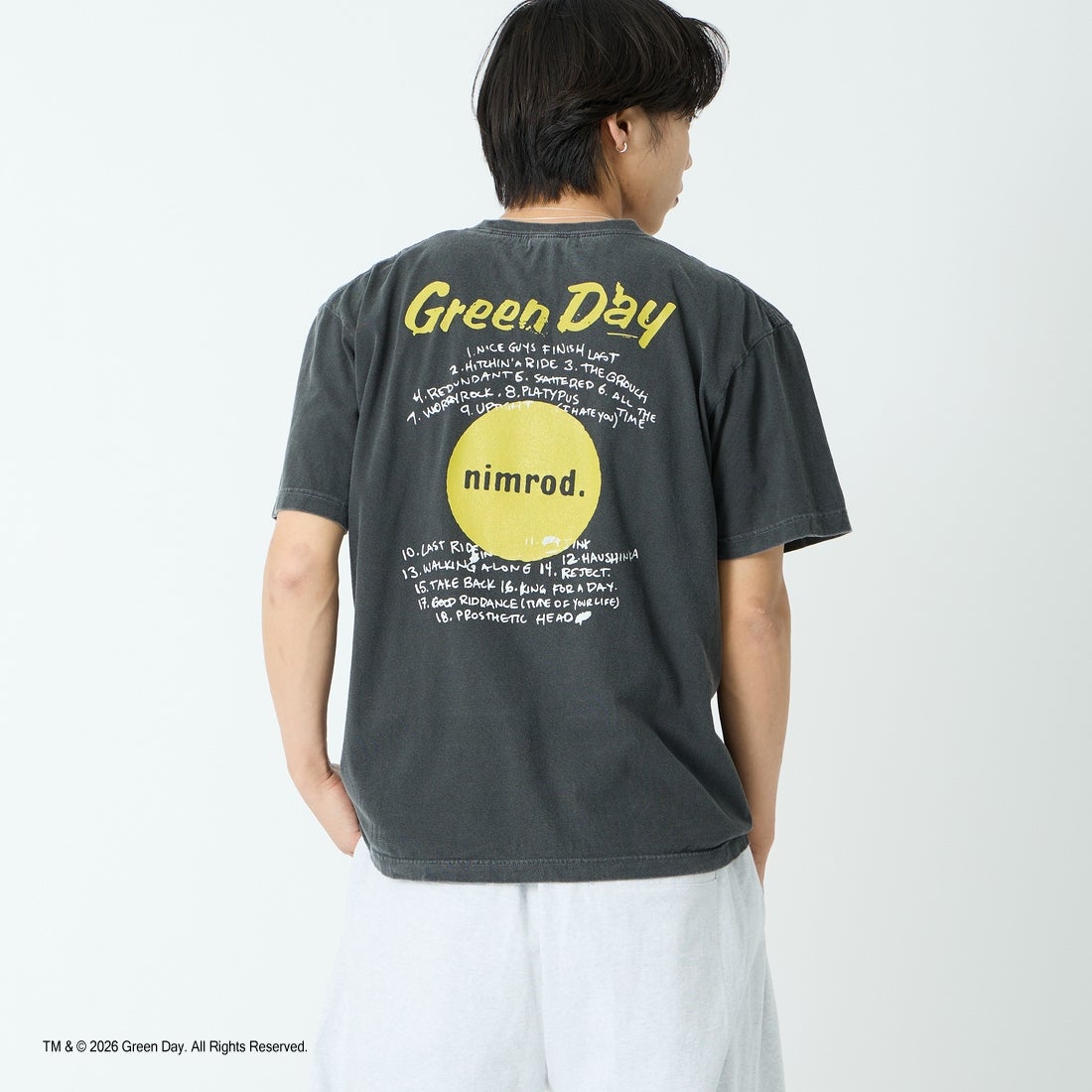 GOOD ROCK SPEED [グッドロックスピード] 別注 GREEN DAY ロックプリントTシャツ [INTN-064-JF] CHARCOAL &&モデル身長：179cm 着用サイズ：L&&