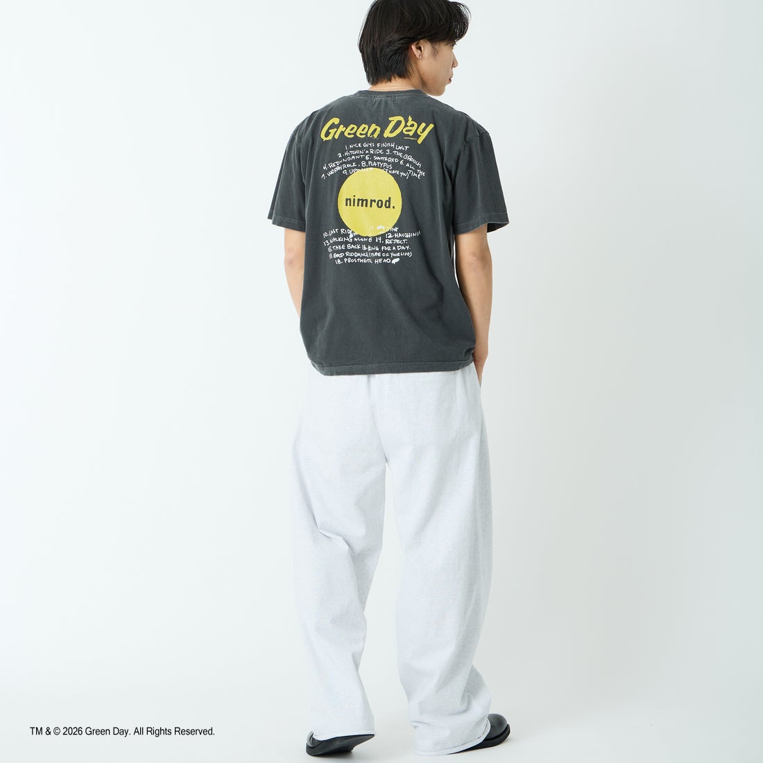 GOOD ROCK SPEED [グッドロックスピード] 別注 GREEN DAY ロックプリントTシャツ [INTN-064-JF] CHARCOAL &&モデル身長：179cm 着用サイズ：L&&