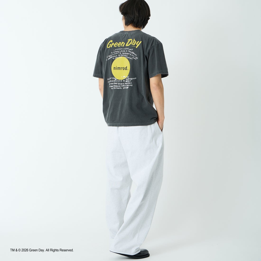GOOD ROCK SPEED [グッドロックスピード] 別注 GREEN DAY ロックプリントTシャツ [INTN-064-JF] CHARCOAL &&モデル身長：179cm 着用サイズ：L&&
