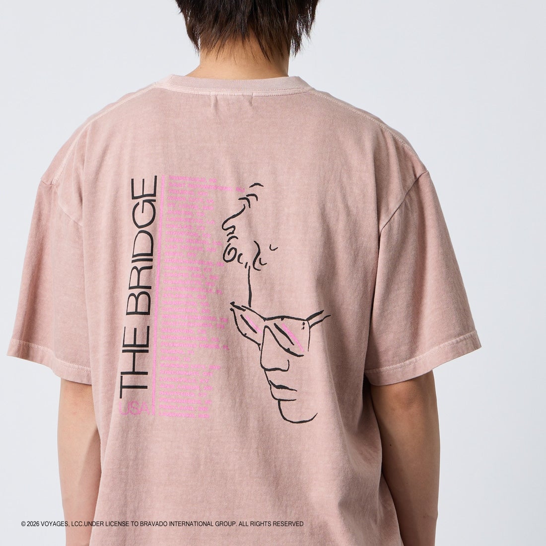GOOD ROCK SPEED [グッドロックスピード] 別注 BILLY JOEL ロックプリントTシャツ [INTN-063-JF] PINK &&モデル身長：177cm 着用サイズ：XL&&