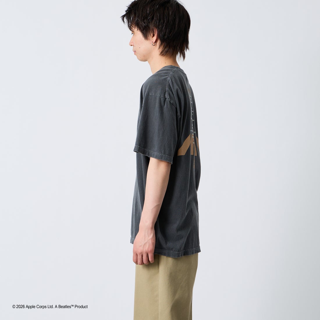 GOOD ROCK SPEED [グッドロックスピード] 別注 THE BEATLES ロックプリントTシャツ [INTN-062-JF] CHARCOAL &&モデル身長：168cm 着用サイズ：XL&&