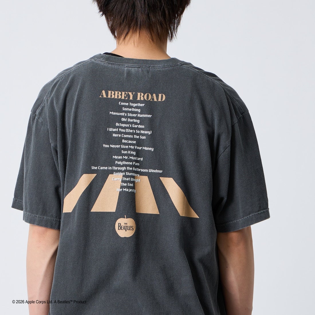 GOOD ROCK SPEED [グッドロックスピード] 別注 THE BEATLES ロックプリントTシャツ [INTN-062-JF] CHARCOAL &&モデル身長：168cm 着用サイズ：XL&&