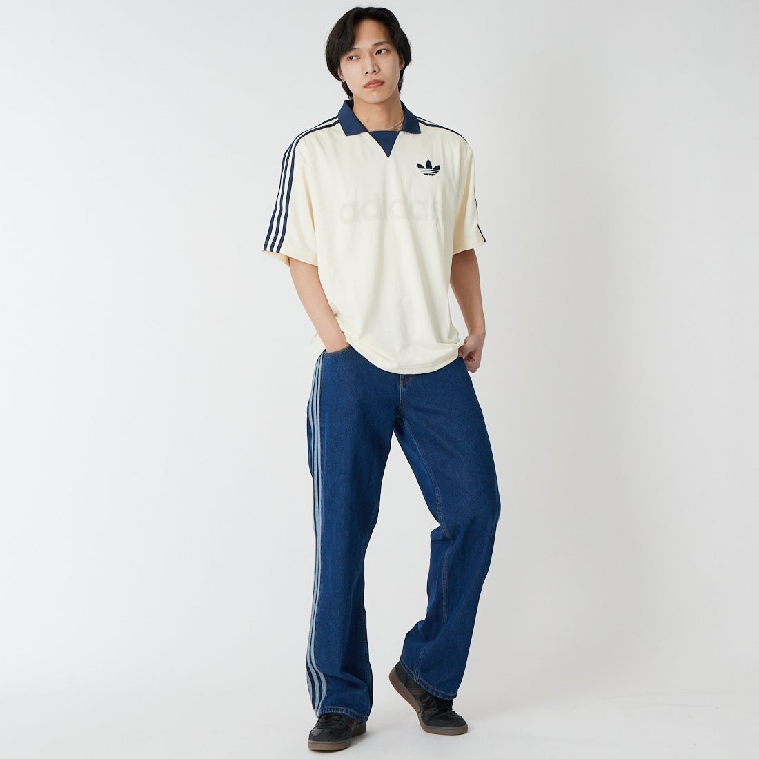 adidas Originals [アディダス オリジナルス] ファイヤーバード デニムトラックパンツ [I8696] KD1499 &&モデル身長：179cm 着用サイズ：30&&