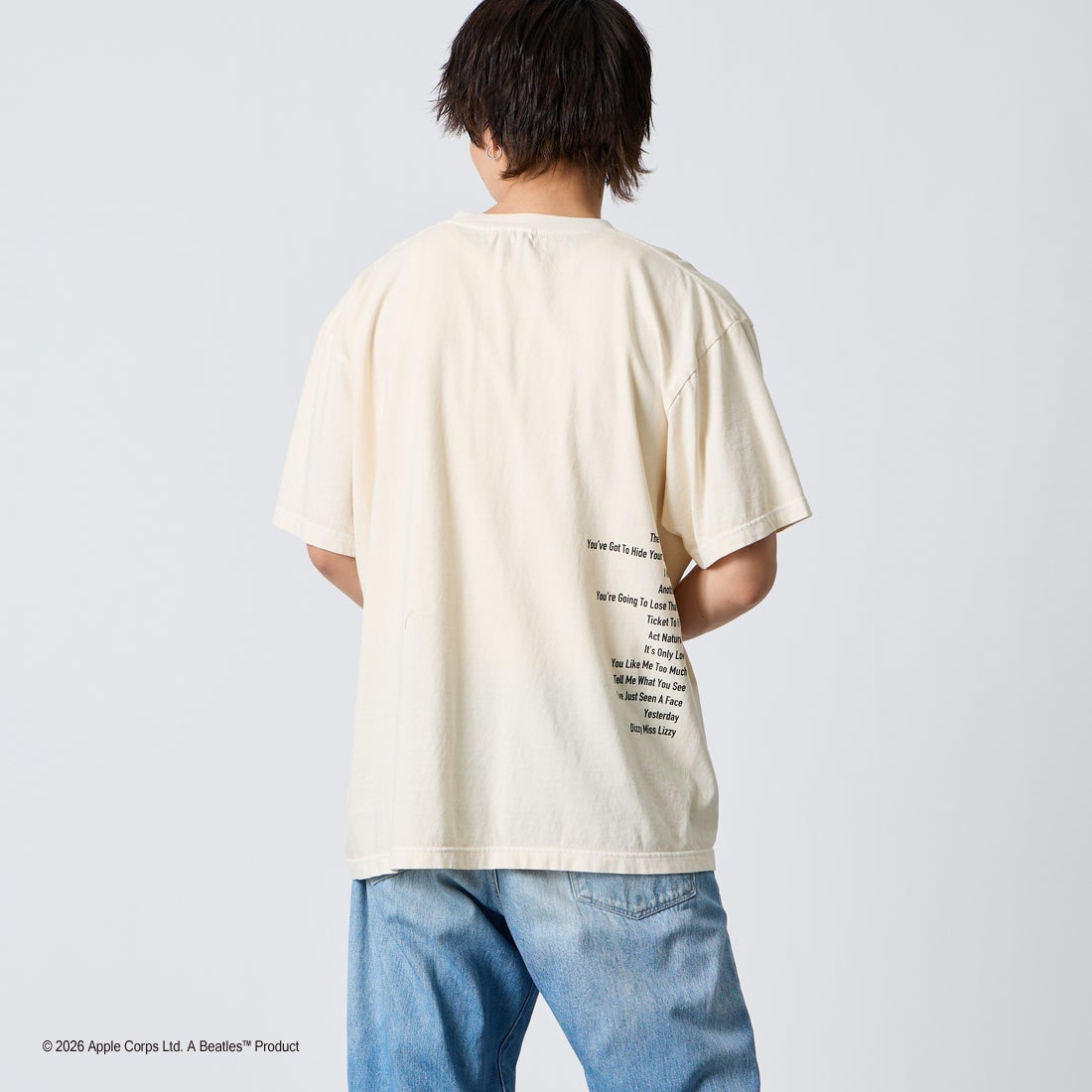 GOOD ROCK SPEED [グッドロックスピード] 別注 THE BEATLES ロックプリントTシャツ [INTN-060-JF] BEIGE &&モデル身長：177cm 着用サイズ：XL&&