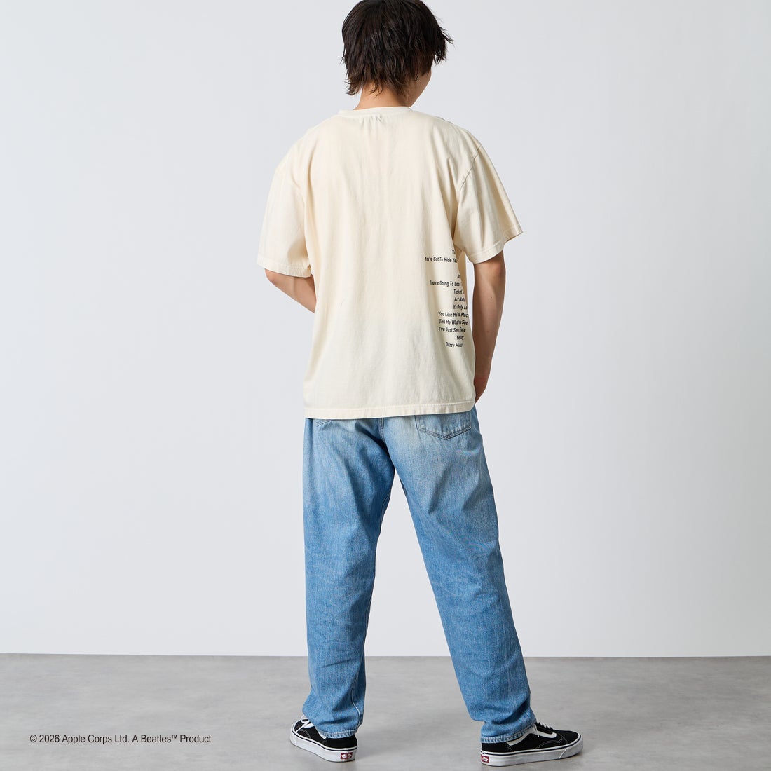 GOOD ROCK SPEED [グッドロックスピード] 別注 THE BEATLES ロックプリントTシャツ [INTN-060-JF] BEIGE &&モデル身長：177cm 着用サイズ：XL&&