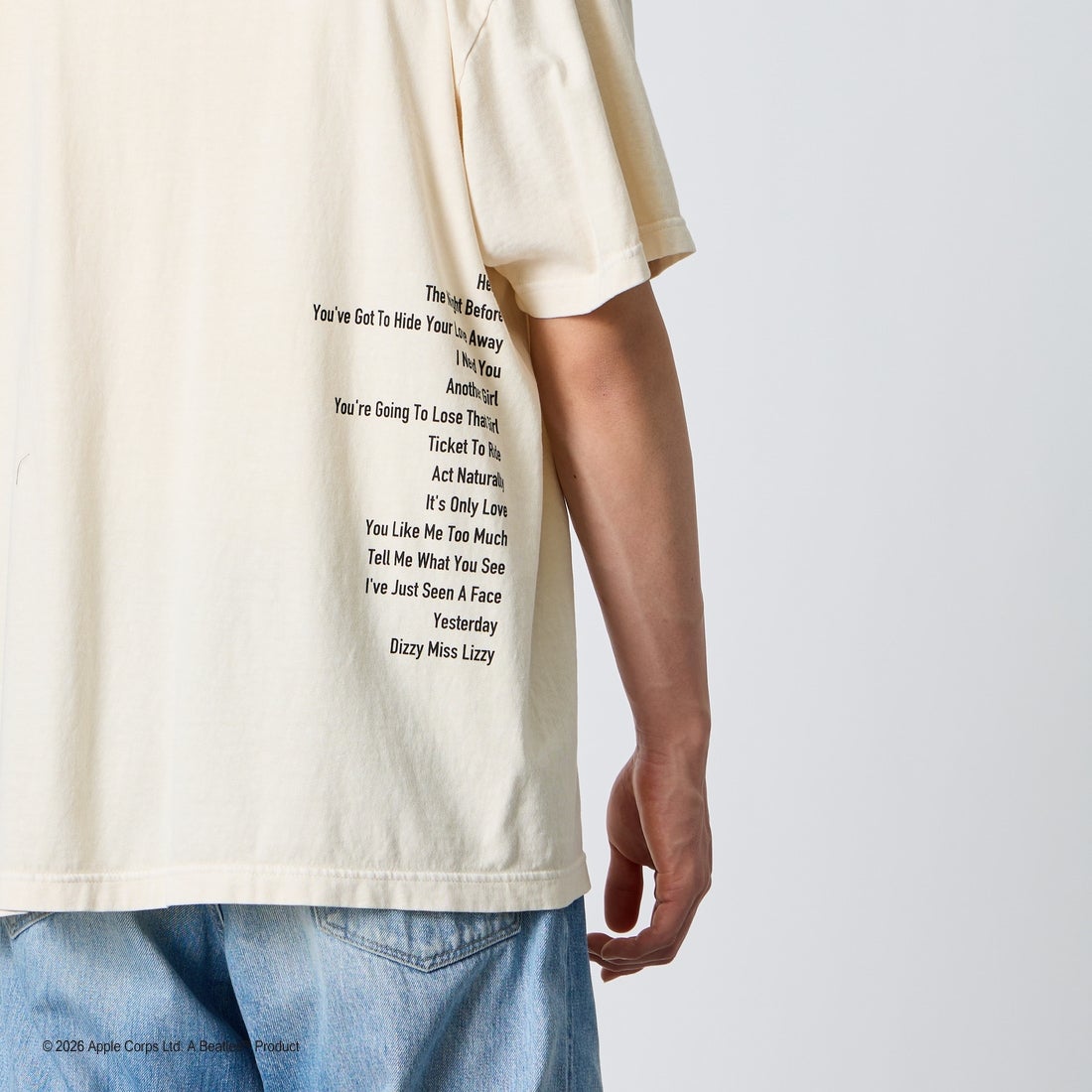 GOOD ROCK SPEED [グッドロックスピード] 別注 THE BEATLES ロックプリントTシャツ [INTN-060-JF] BEIGE &&モデル身長：177cm 着用サイズ：XL&&