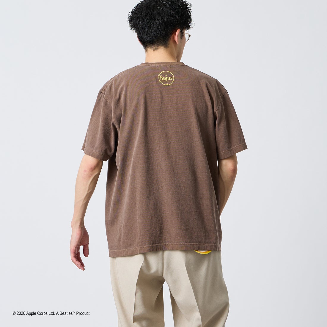 GOOD ROCK SPEED [グッドロックスピード] 別注 THE BEATLES ロックプリントTシャツ [INTN-061-JF] BROWN &&モデル身長：168cm 着用サイズ：L&&