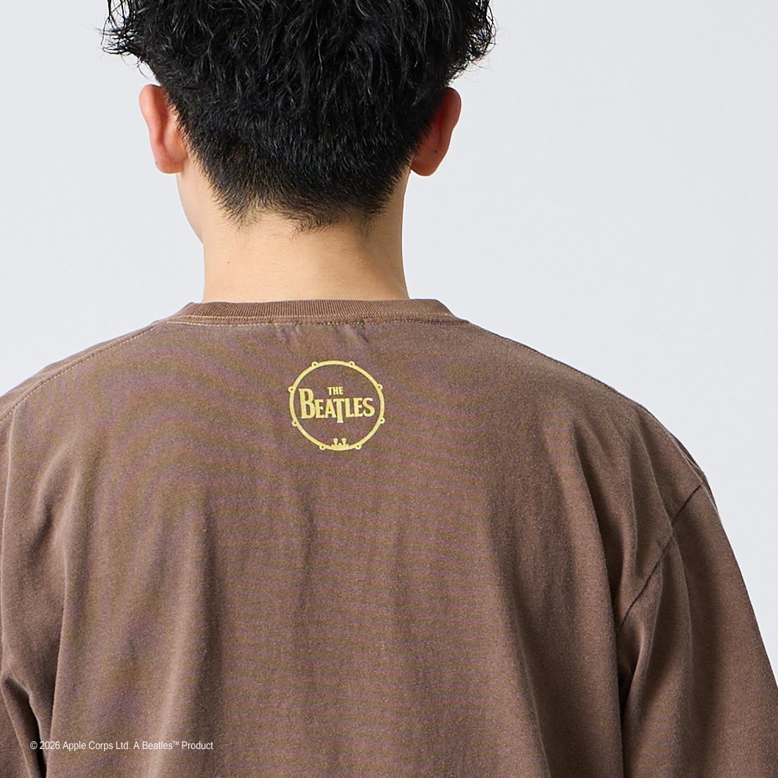 GOOD ROCK SPEED [グッドロックスピード] 別注 THE BEATLES ロックプリントTシャツ [INTN-061-JF] BROWN &&モデル身長：168cm 着用サイズ：L&&
