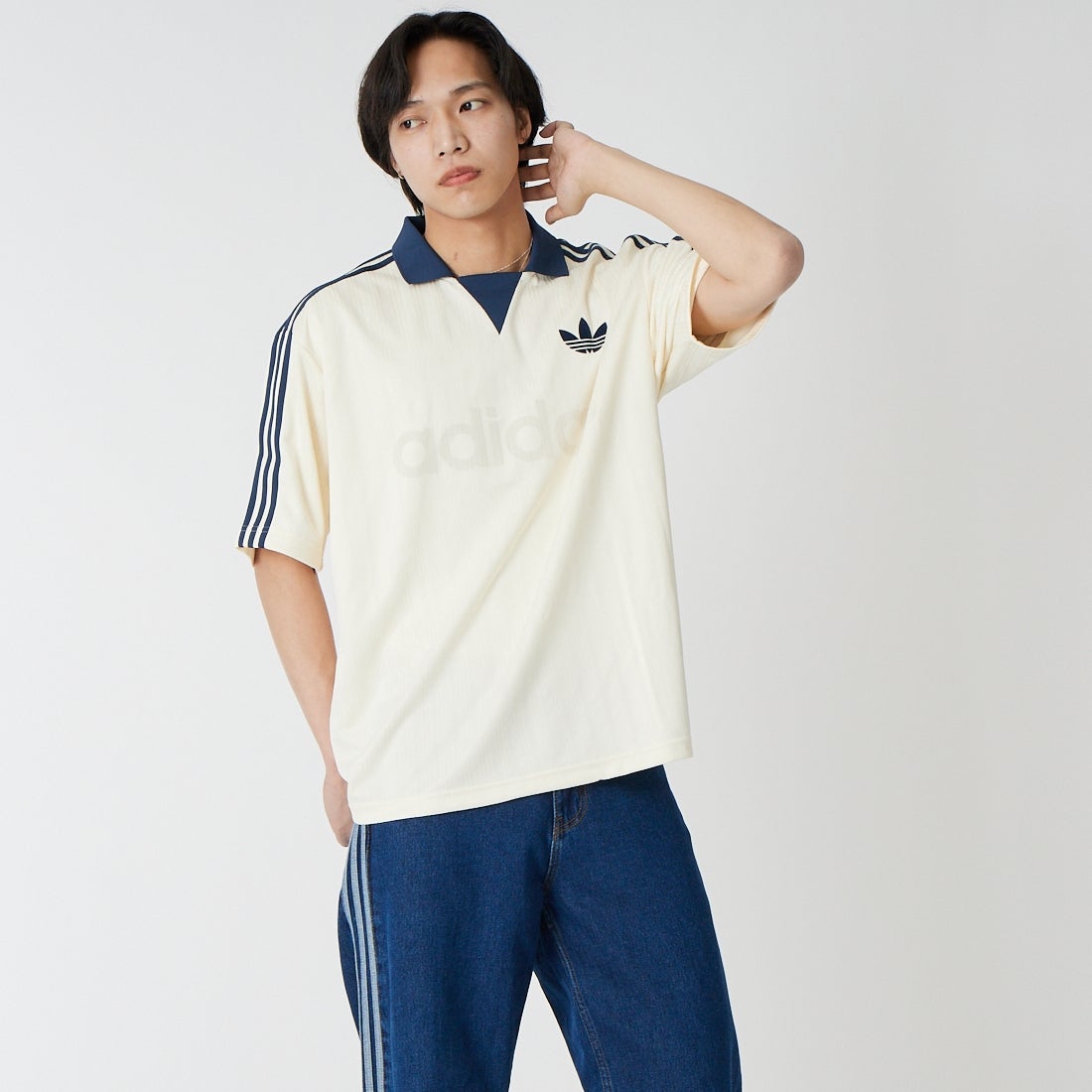 adidas Originals [アディダス オリジナルス] 襟付きゴーリートップ [VA035] KB5435 &&モデル身長：179cm 着用サイズ：M&&
