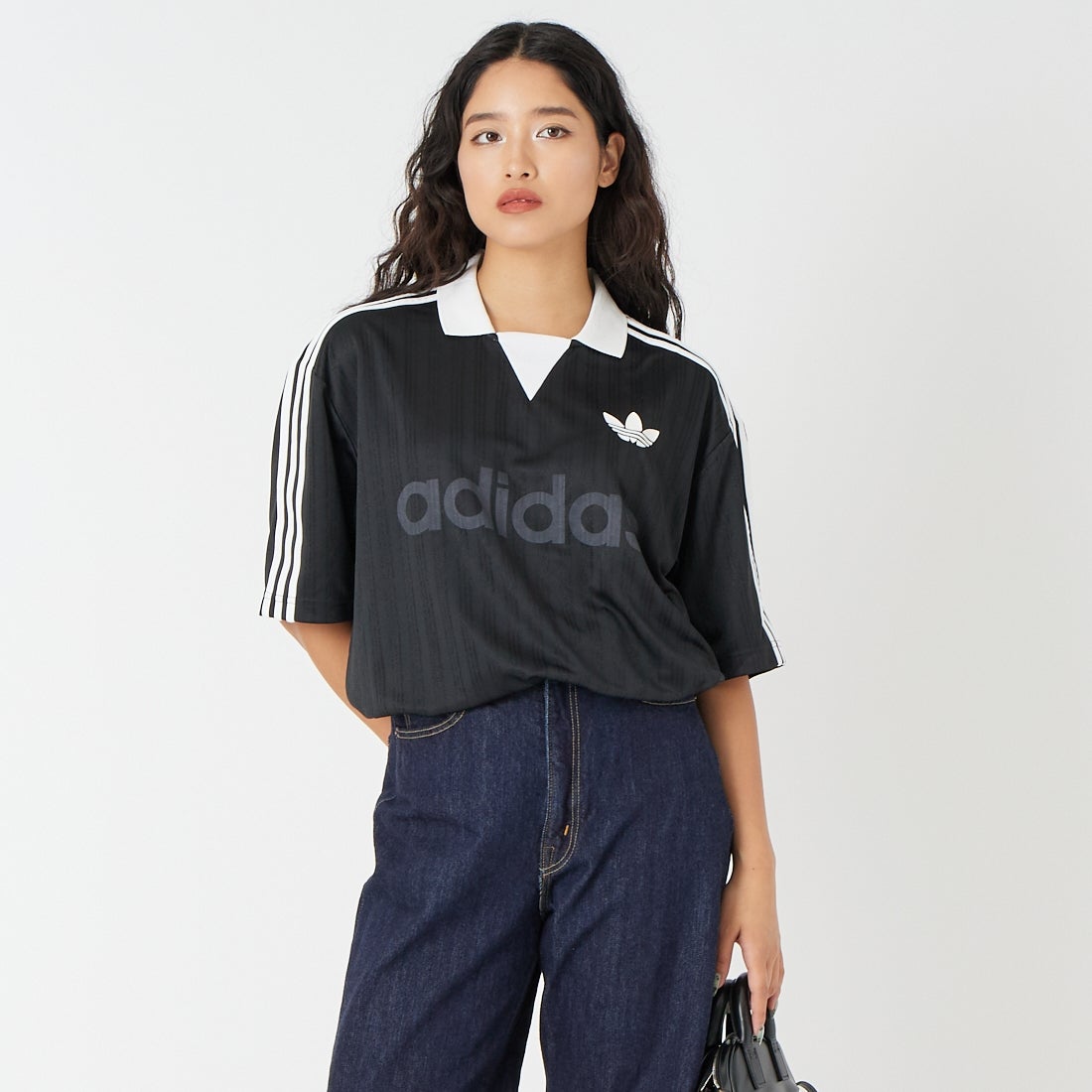 adidas Originals [アディダス オリジナルス] 襟付きゴーリートップ [VA035] JX8980 &&モデル身長：162cm 着用サイズ：S&&