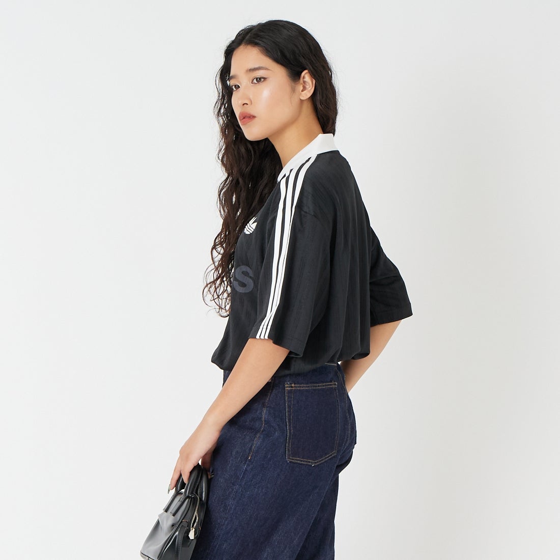 adidas Originals [アディダス オリジナルス] 襟付きゴーリートップ [VA035] JX8980 &&モデル身長：162cm 着用サイズ：S&&