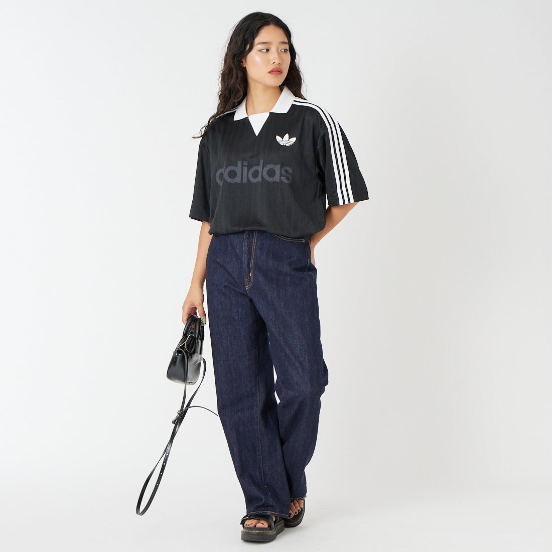 adidas Originals [アディダス オリジナルス] 襟付きゴーリートップ [VA035] JX8980 &&モデル身長：162cm 着用サイズ：S&&