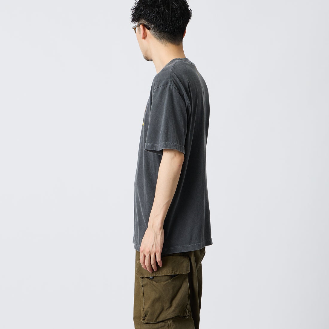 GOOD ROCK SPEED [グッドロックスピード] 別注 NIRVANA ロックプリントTシャツ [INTN-030-JF] CHARCOAL &&モデル身長：168cm 着用サイズ：L&&