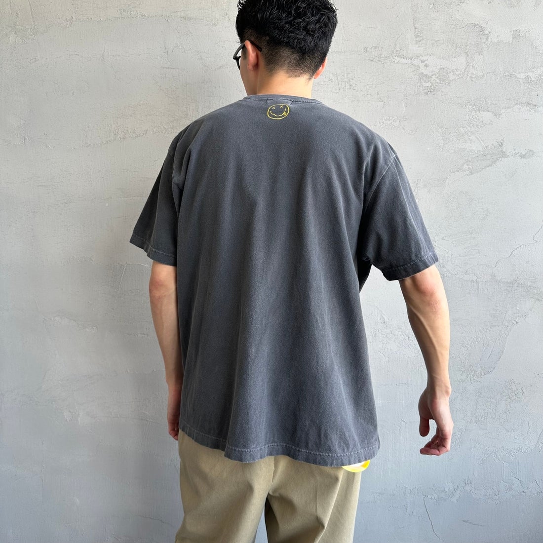 GOOD ROCK SPEED [グッドロックスピード] 別注 NIRVANA ロックプリントTシャツ [INTN-030-JF] CHARCOAL &&モデル身長：168cm 着用サイズ：L&&