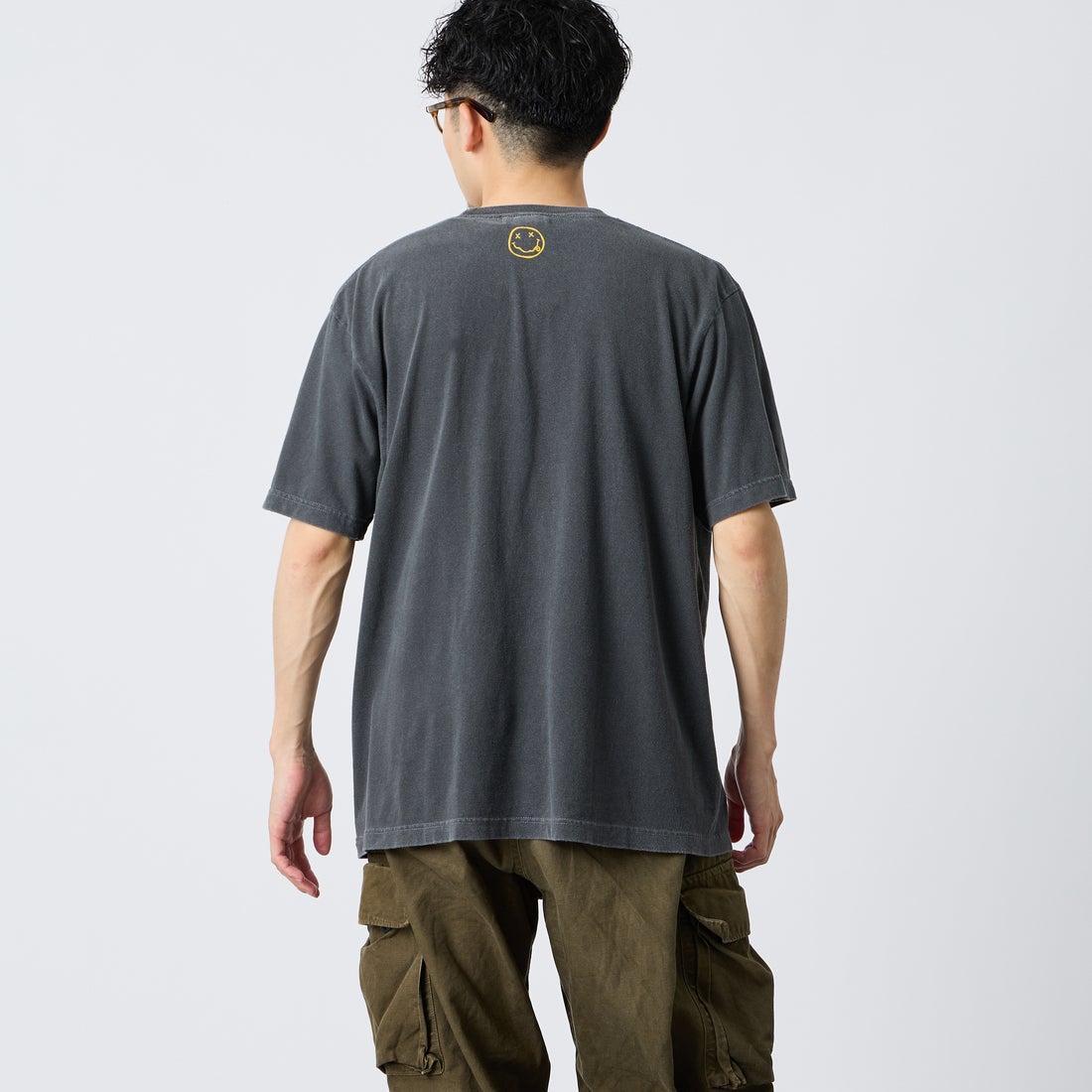 GOOD ROCK SPEED [グッドロックスピード] 別注 NIRVANA ロックプリントTシャツ [INTN-030-JF] CHARCOAL &&モデル身長：168cm 着用サイズ：L&&