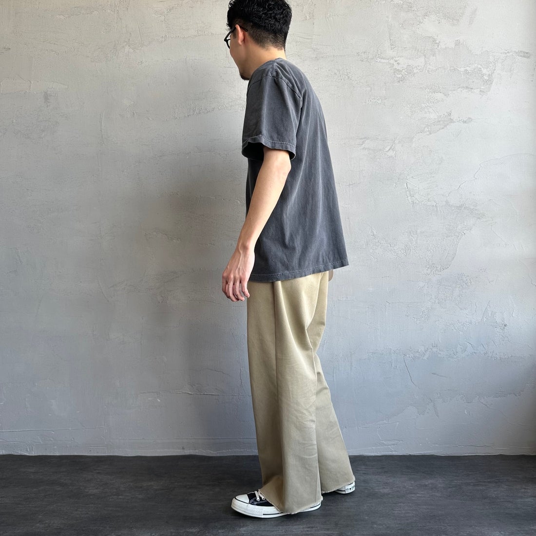 GOOD ROCK SPEED [グッドロックスピード] 別注 NIRVANA ロックプリントTシャツ [INTN-030-JF] CHARCOAL &&モデル身長：168cm 着用サイズ：L&&