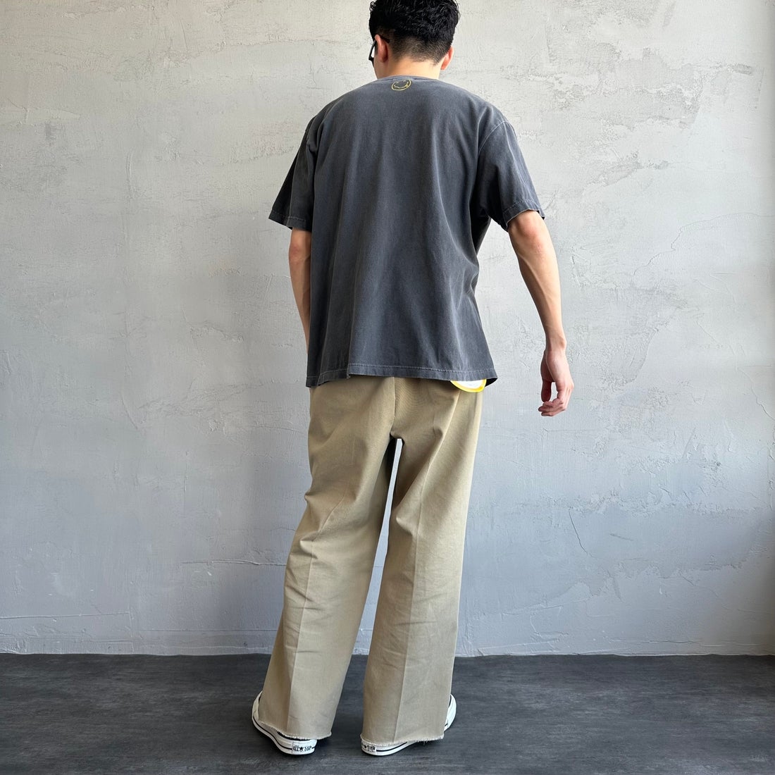 GOOD ROCK SPEED [グッドロックスピード] 別注 NIRVANA ロックプリントTシャツ [INTN-030-JF] CHARCOAL &&モデル身長：168cm 着用サイズ：L&&