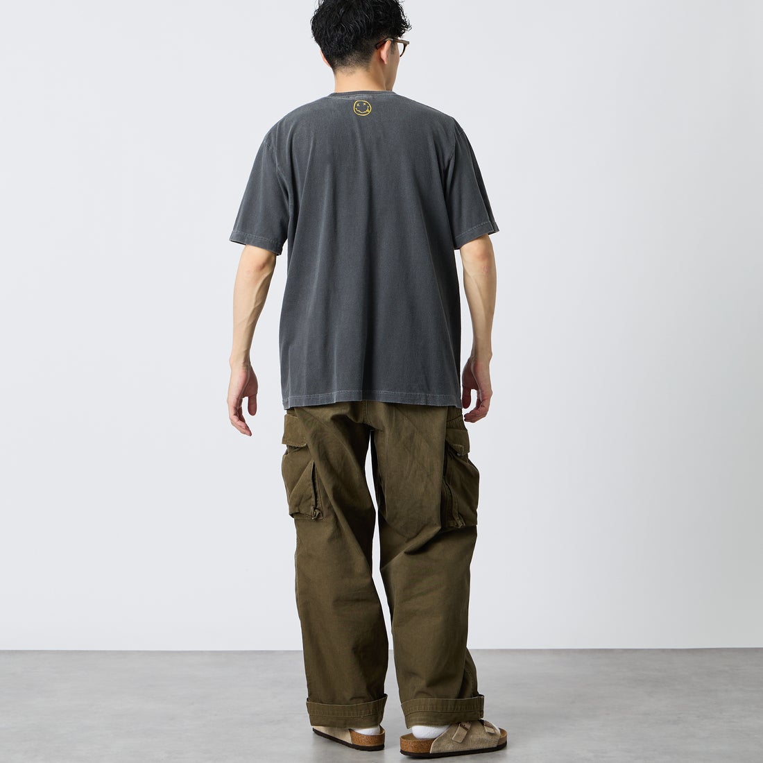 GOOD ROCK SPEED [グッドロックスピード] 別注 NIRVANA ロックプリントTシャツ [INTN-030-JF] CHARCOAL &&モデル身長：168cm 着用サイズ：L&&