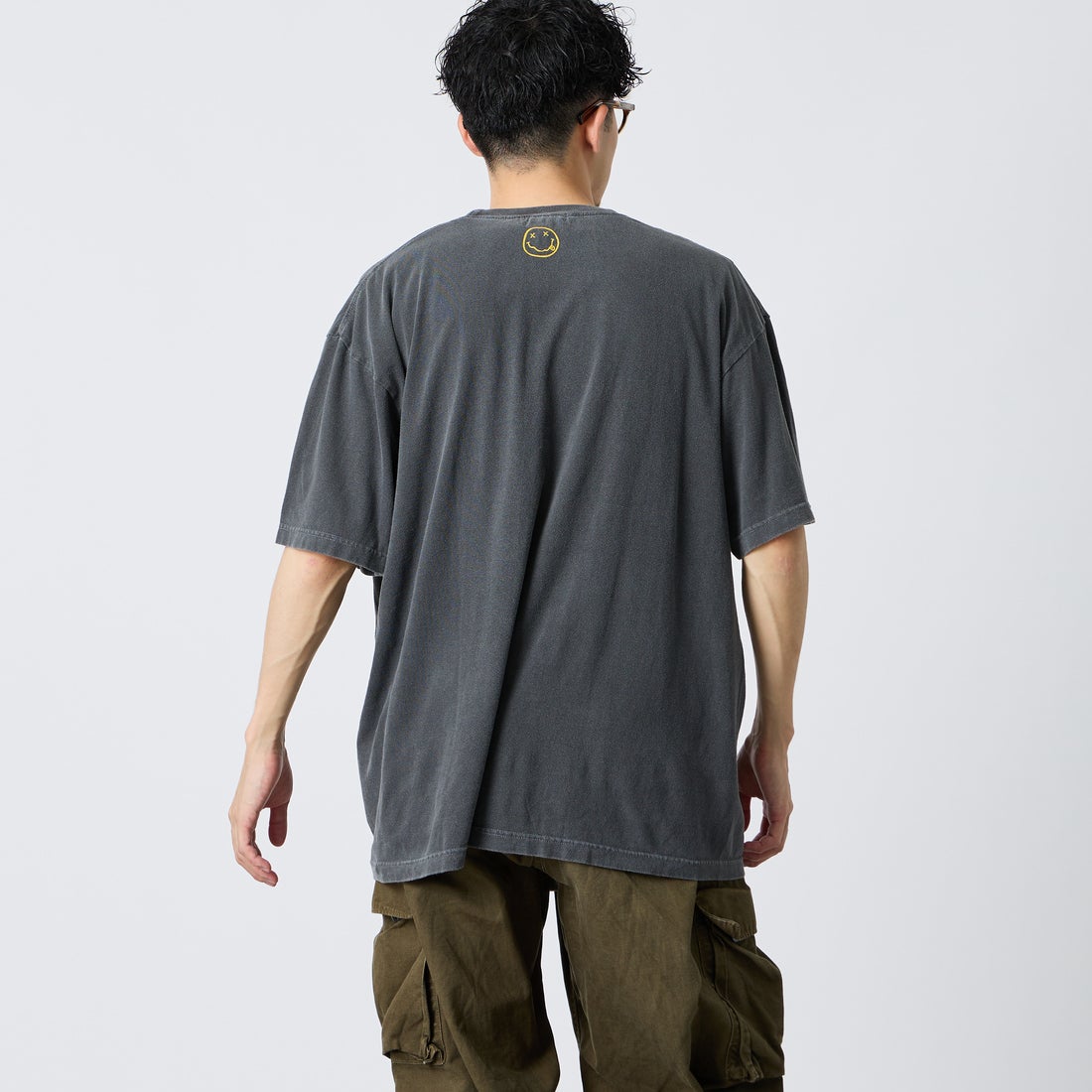 GOOD ROCK SPEED [グッドロックスピード] 別注 NIRVANA ロックプリントTシャツ [INTN-030-JF] CHARCOAL &&モデル身長：168cm 着用サイズ：XL&&