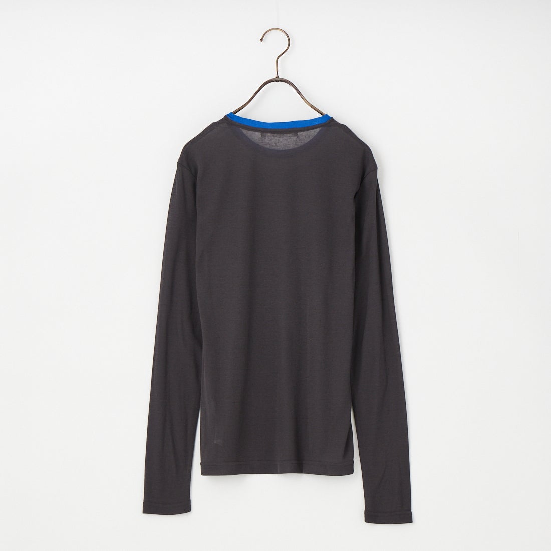 USINE [ユジーヌ] コットンシアーロングスリーブTシャツ [21267069] 003 ﾁｬｺｰﾙ/