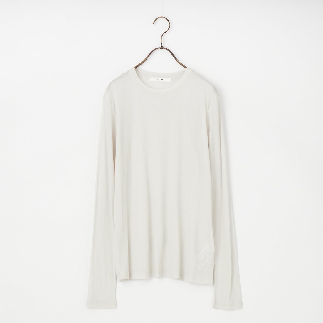 USINE [ユジーヌ] コットンシアーロングスリーブTシャツ [21267069] 001 ﾗｲﾄｸﾞﾚ