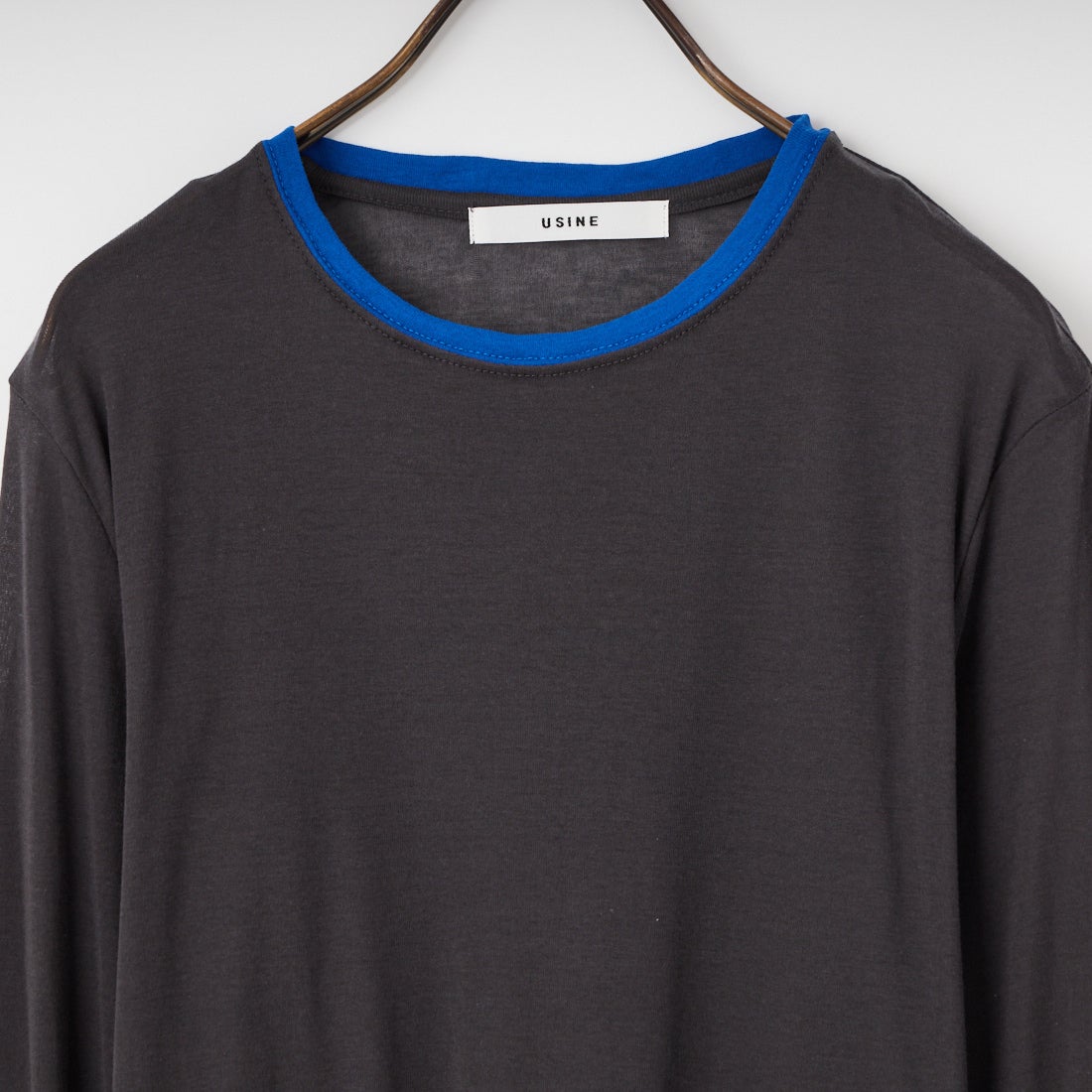 USINE [ユジーヌ] コットンシアーロングスリーブTシャツ [21267069] 003 ﾁｬｺｰﾙ/
