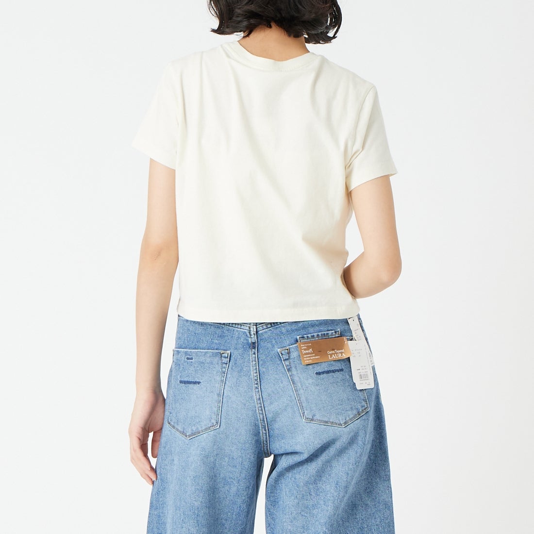 MAISON KITSUNE [メゾン キツネ] ベビーフォックス ベビーTシャツ [MW00105KJ7026] 0063 NOBLE &&モデル身長：162cm 着用サイズ：S&&