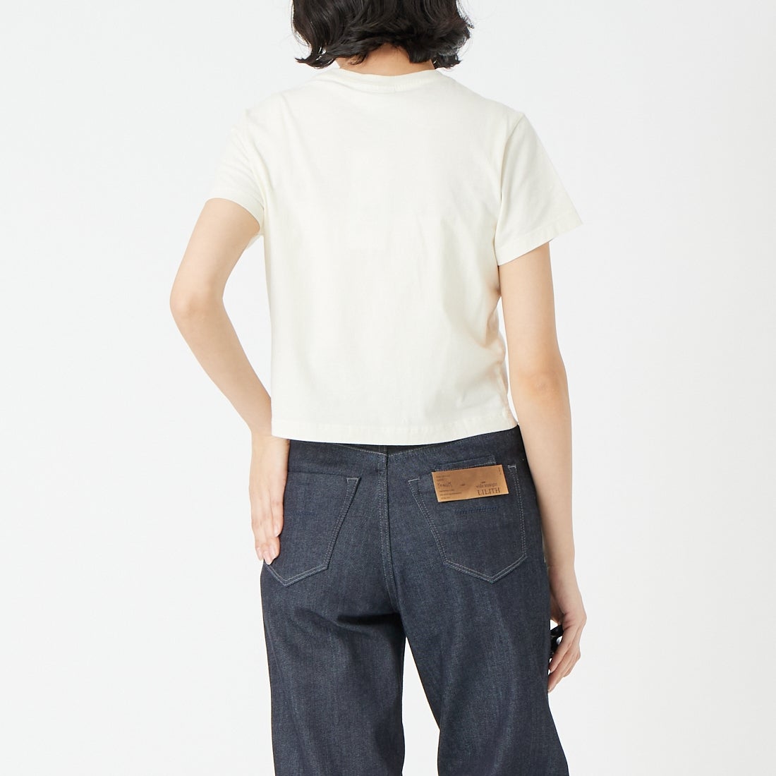 MAISON KITSUNE [メゾン キツネ] MAISON KITSUNE PARIS ベビーTシャツ [QW00100KJ7026] 0063 NOBLE &&モデル身長：162cm 着用サイズ：S&&