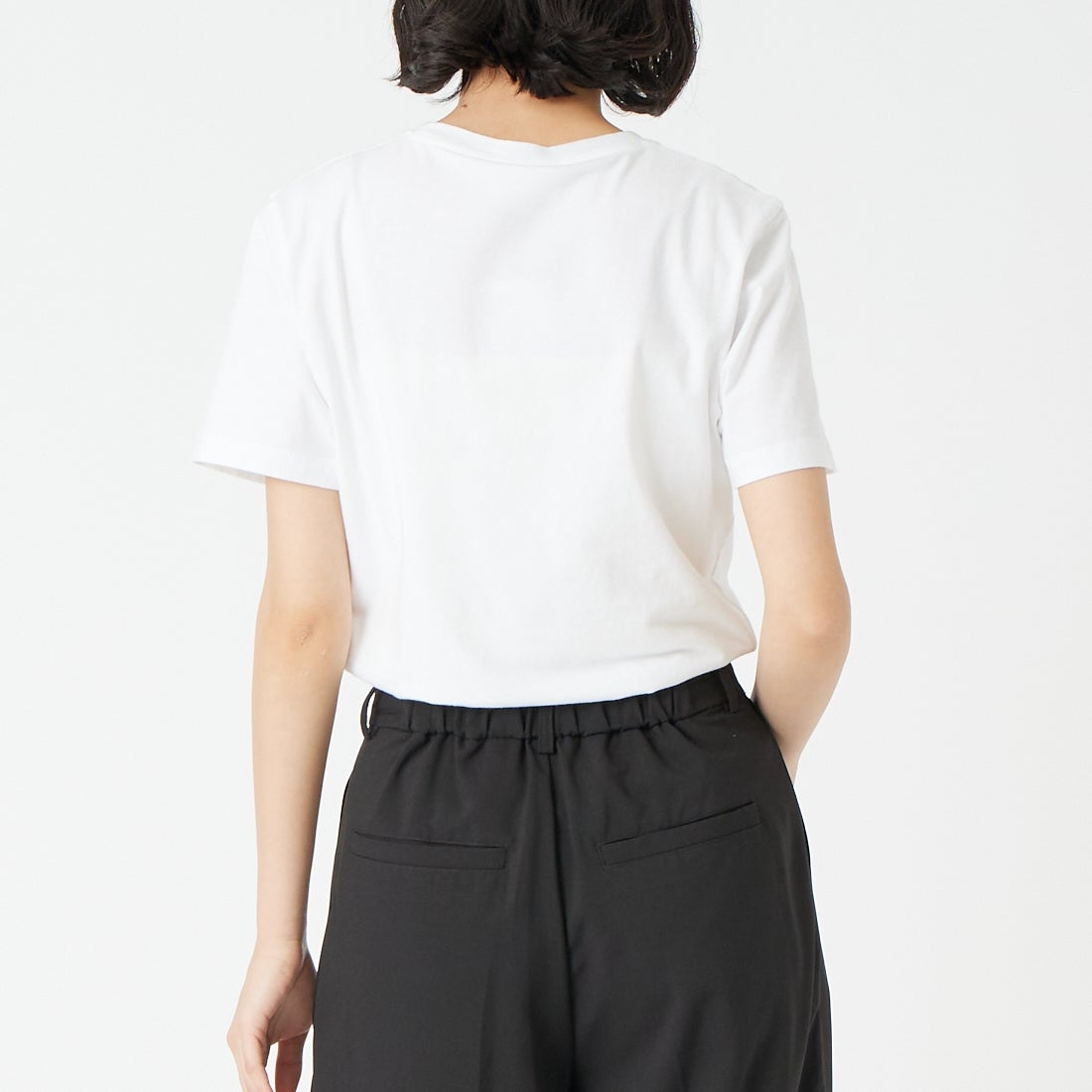 MAISON KITSUNE [メゾン キツネ] ドリーミングフォックス レギュラーTシャツ [QW00109KJ7026] P100 WHITE &&モデル身長：162cm 着用サイズ：S&&