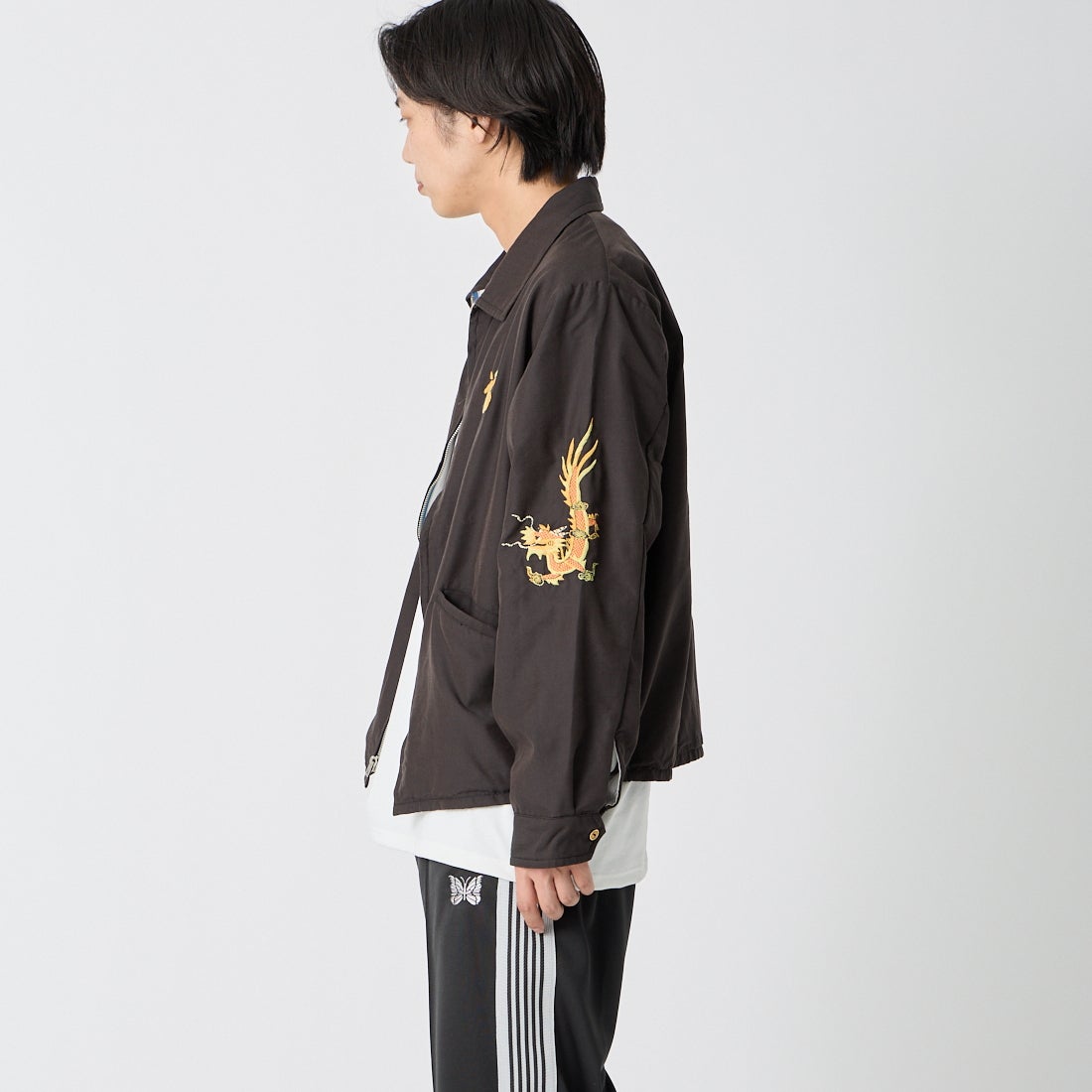 GOLD [ゴールド] ベトナムジャケット エイジングモデル [GL15847] 119 BLACK &&モデル身長：179cm 着用サイズ：L&&