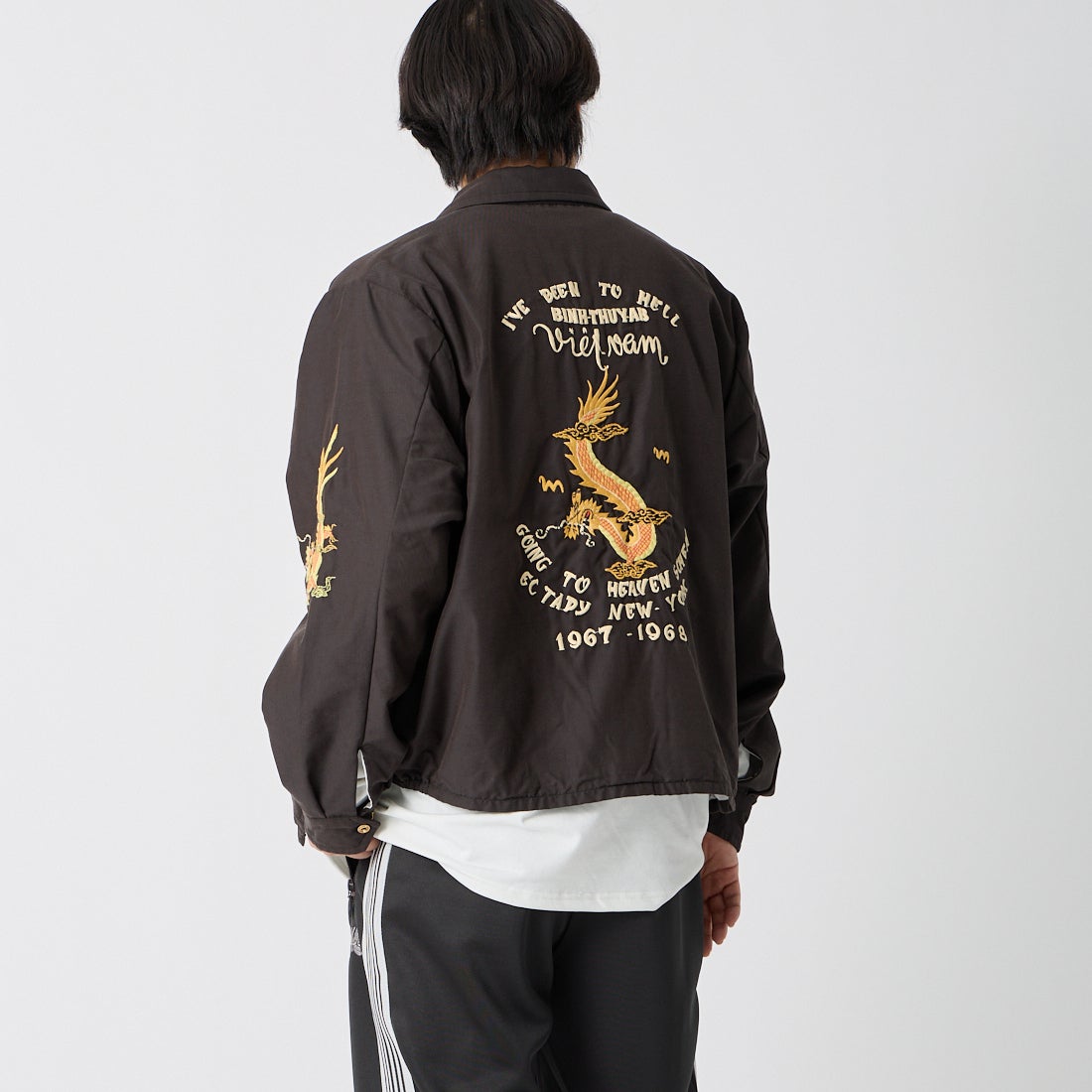 GOLD [ゴールド] ベトナムジャケット エイジングモデル [GL15847] 119 BLACK &&モデル身長：179cm 着用サイズ：L&&