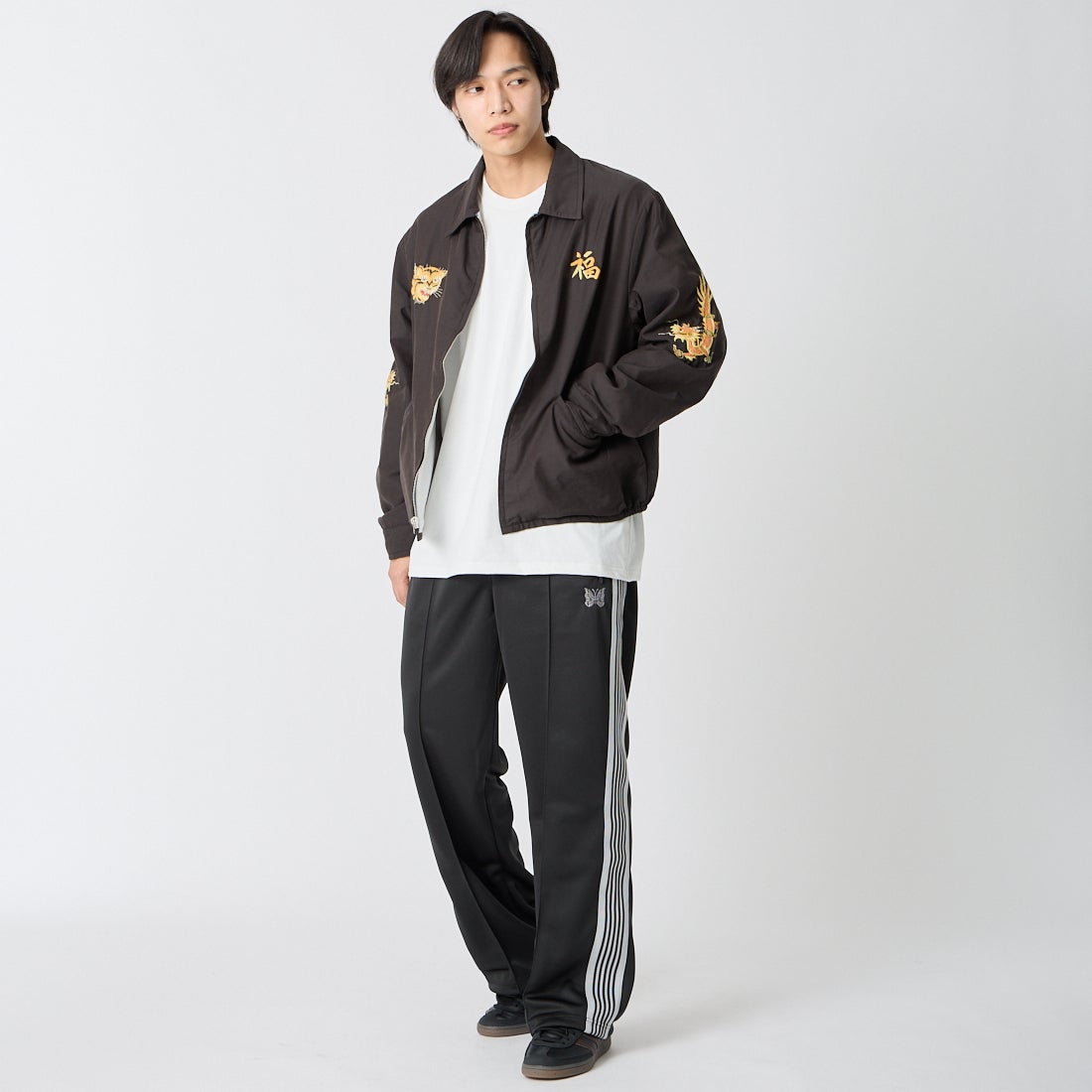 GOLD [ゴールド] ベトナムジャケット エイジングモデル [GL15847] 119 BLACK &&モデル身長：179cm 着用サイズ：L&&