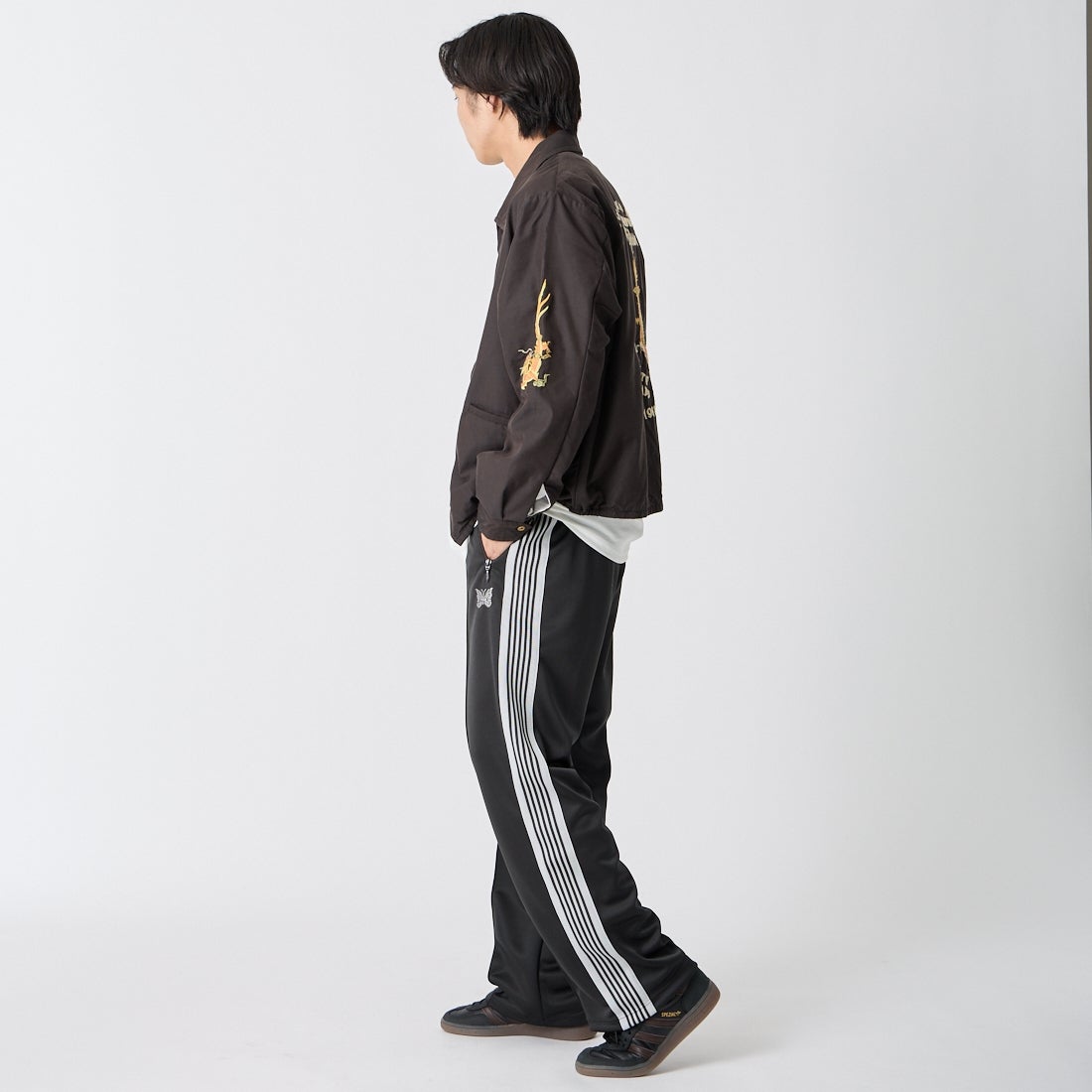 GOLD [ゴールド] ベトナムジャケット エイジングモデル [GL15847] 119 BLACK &&モデル身長：179cm 着用サイズ：L&&