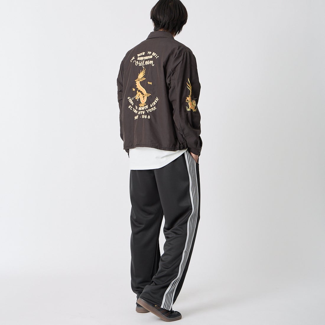 GOLD [ゴールド] ベトナムジャケット エイジングモデル [GL15847] 119 BLACK &&モデル身長：179cm 着用サイズ：L&&